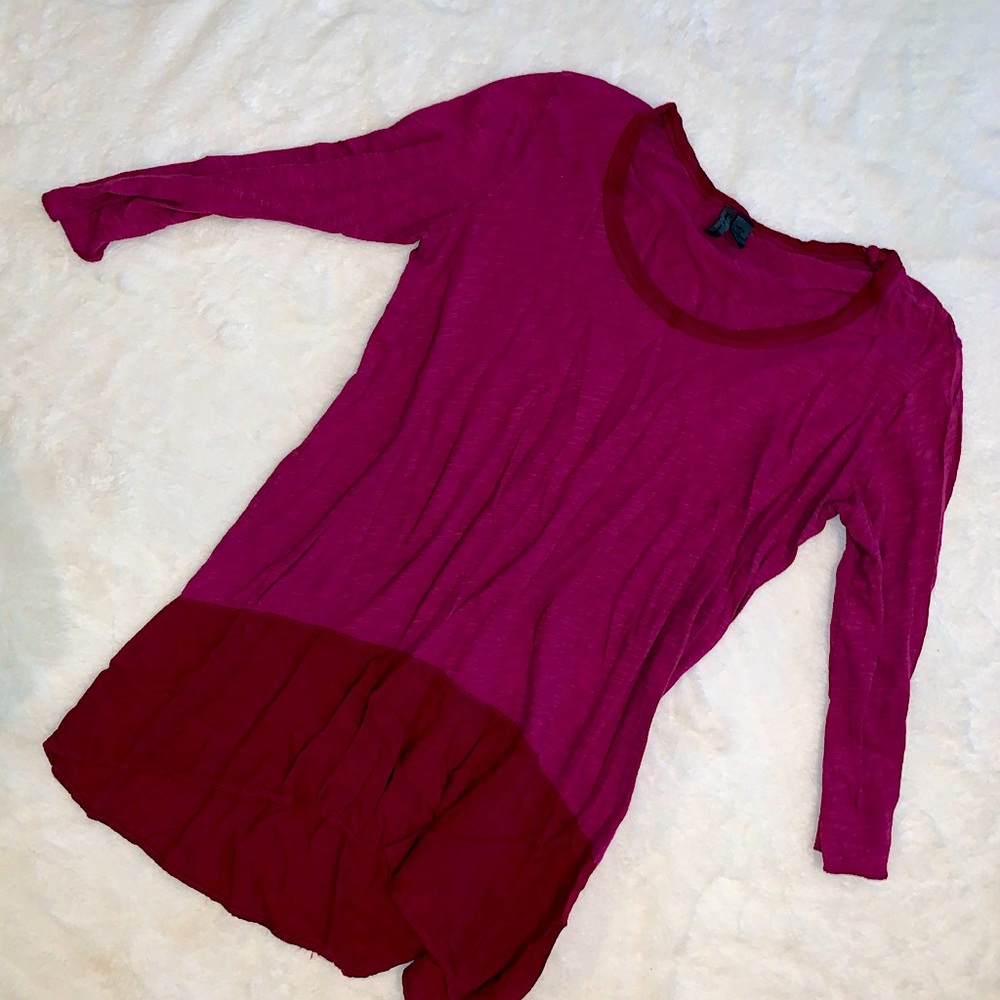Anthropologie- Left of Center magenta tunic top